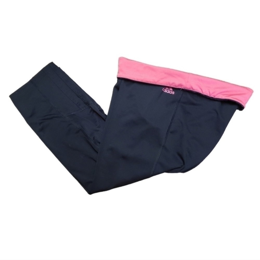 Adidas Climalite Capri Leggings Black/ Pink Waistband Size S Adidas - Picture 8 of 10